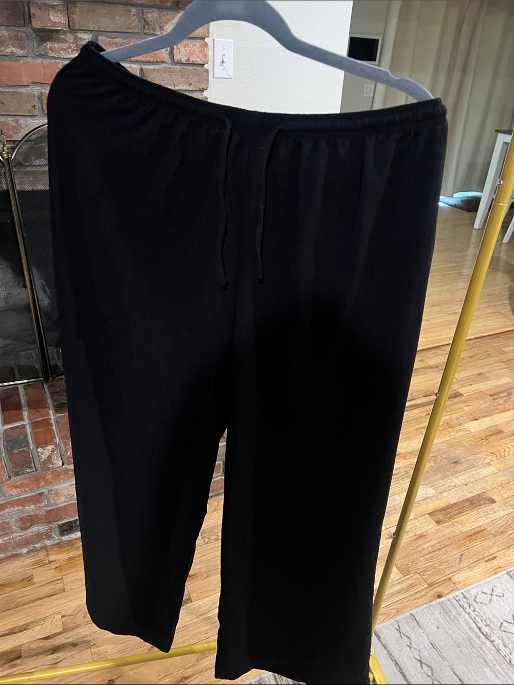 H&M Black Wide-Leg Drawstring Trousers